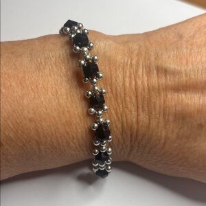 Black and Silver Beaded Bracelet